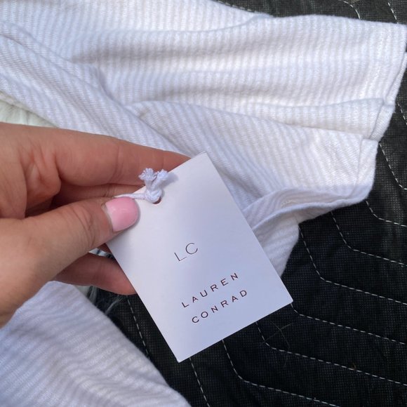 NWT Lauren Conrad Bell Sleeve Striped Long Sleeve Casual Shirt Size Small - Picture 3 of 5